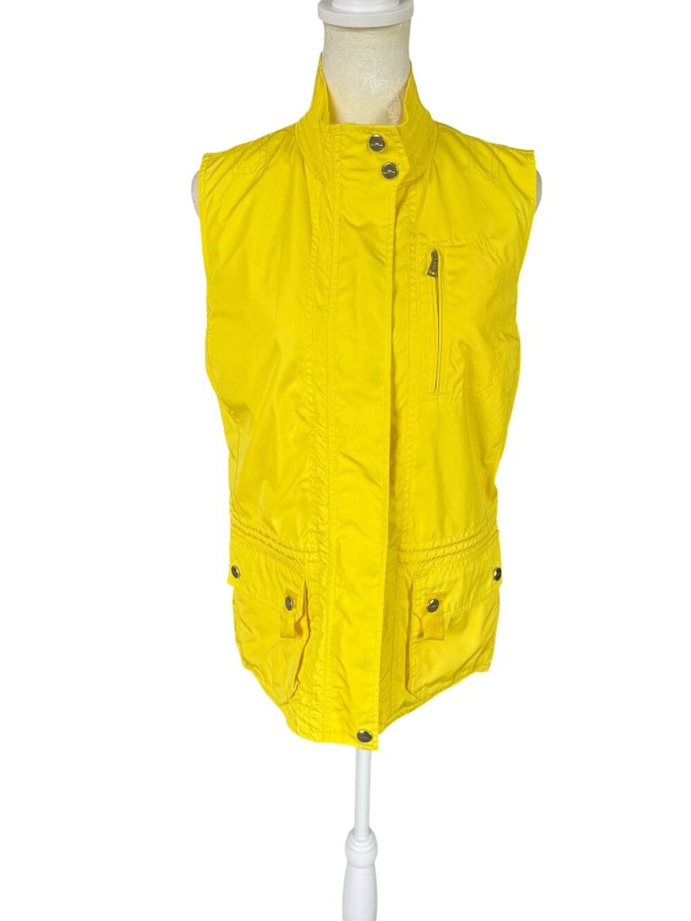 Lauren Ralph Lauren Active women's yellow sleeveless snap and zip vest size M